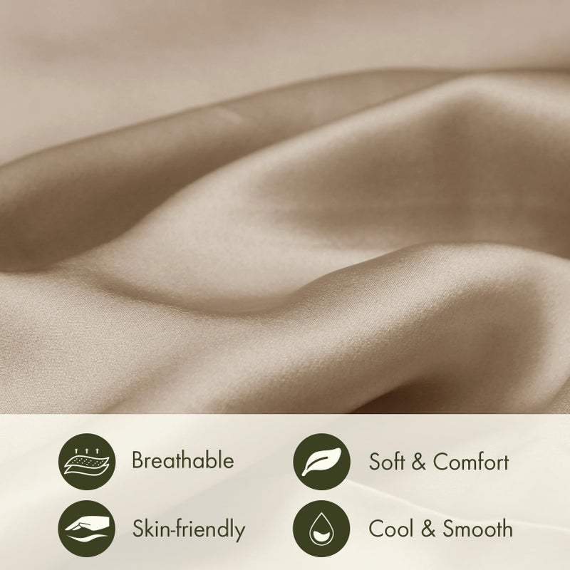 LILYSILK Silk Pillowcase for Hair and Skin 19mm Silk Bed Pillow Case with Cotton Underside Queen 20X30 Inch Taupe 1pc - Image 5