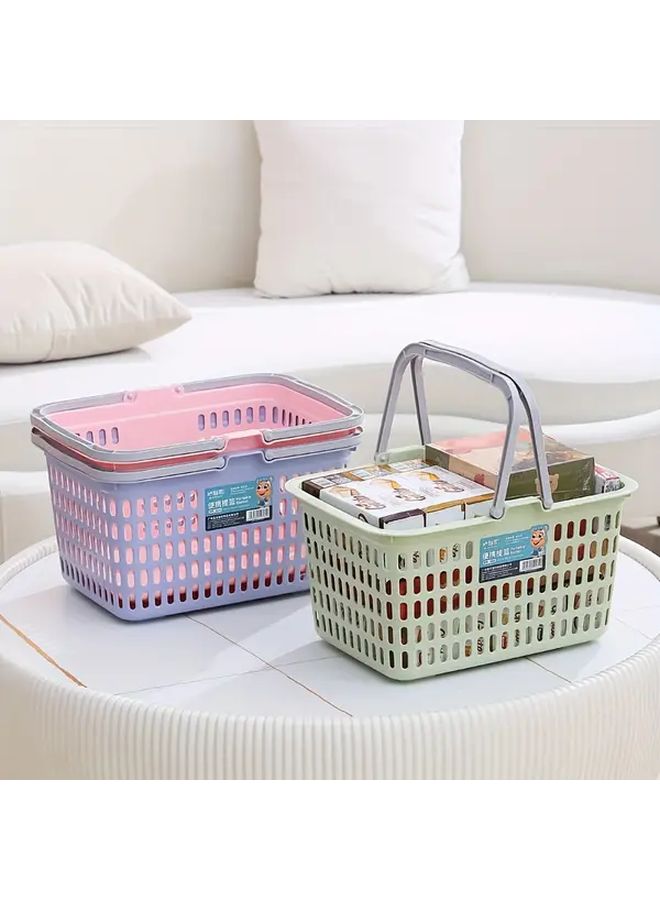 Purple Small Hanging Plastic Storage Basket for Laundry Kitchen Bathroom Durable Versatile Organizer with Ventilation Holes for Picnics Home Organization - Image 5