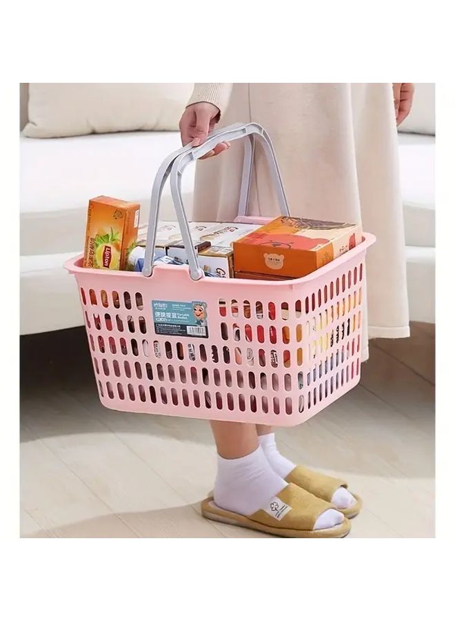 Purple Small Hanging Plastic Storage Basket for Laundry Kitchen Bathroom Durable Versatile Organizer with Ventilation Holes for Picnics Home Organization - Image 2