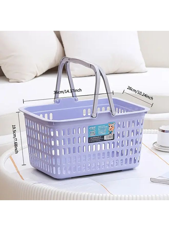 Purple Small Hanging Plastic Storage Basket for Laundry Kitchen Bathroom Durable Versatile Organizer with Ventilation Holes for Picnics Home Organization - Image 4