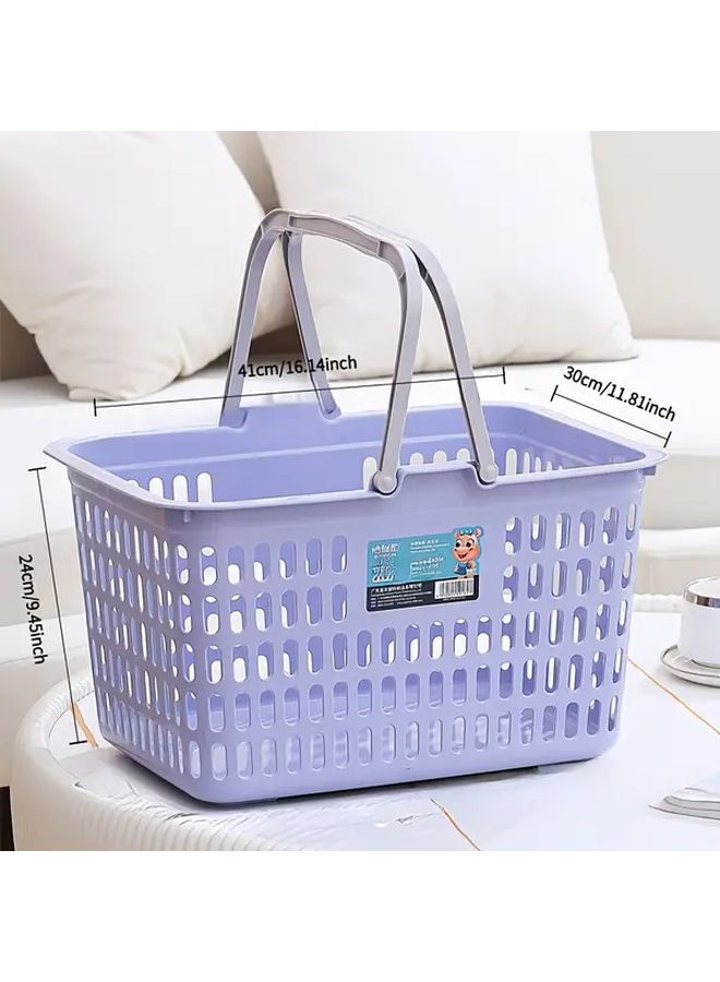 Purple Small Hanging Plastic Storage Basket for Laundry Kitchen Bathroom Durable Versatile Organizer with Ventilation Holes for Picnics Home Organization - Image 3