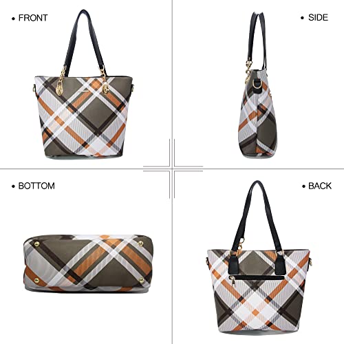 2E-youth Purses And Handbags For Women Satchel Shoulder Bag Top Handle Tote Bag Hobo Purses Set (2C-gezi6-brown) - Image 4