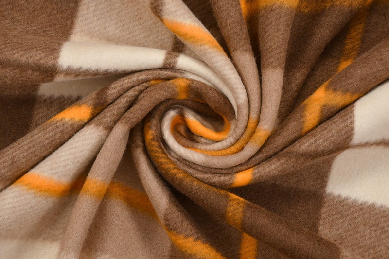 Goyal's ® Check Fleece AC Blanket (Microfibre, Multicolor, Size- 60x90 in) - Brown & Off White - Image 4