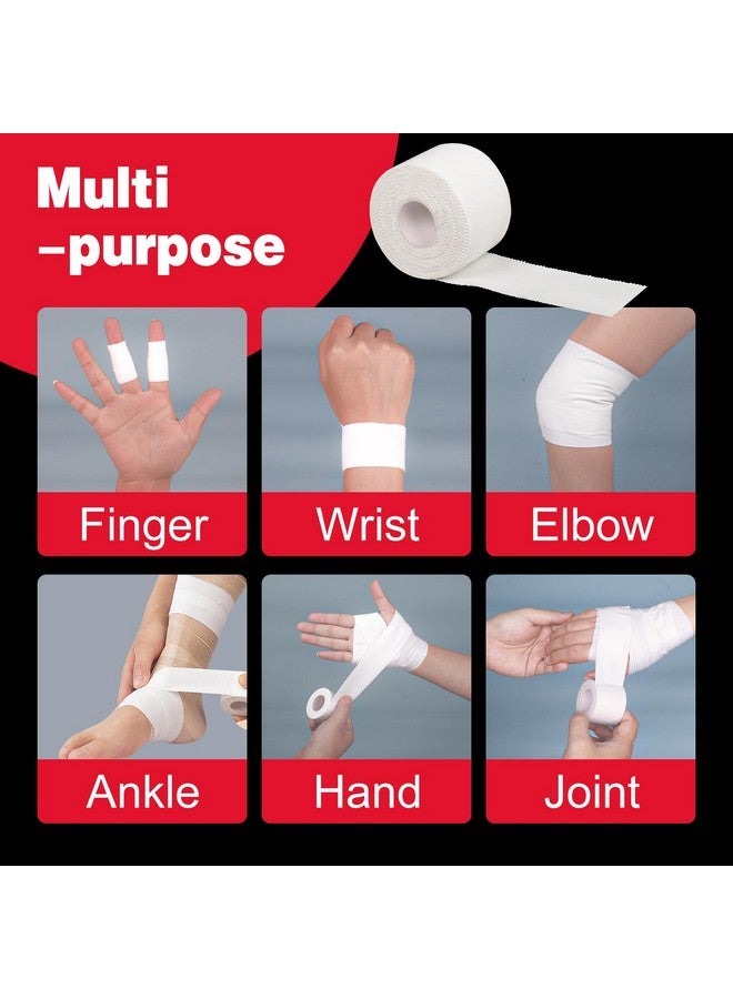 AZEN 12 Pack Athletic Sports Tape, Athletic & Medical Trainers & First Aid Tape for Injuries, Wrist Ankle Finger Tape, Easy to Tear & No Sticky Residue, 1.5 in X 10 Yards (White) - Image 3