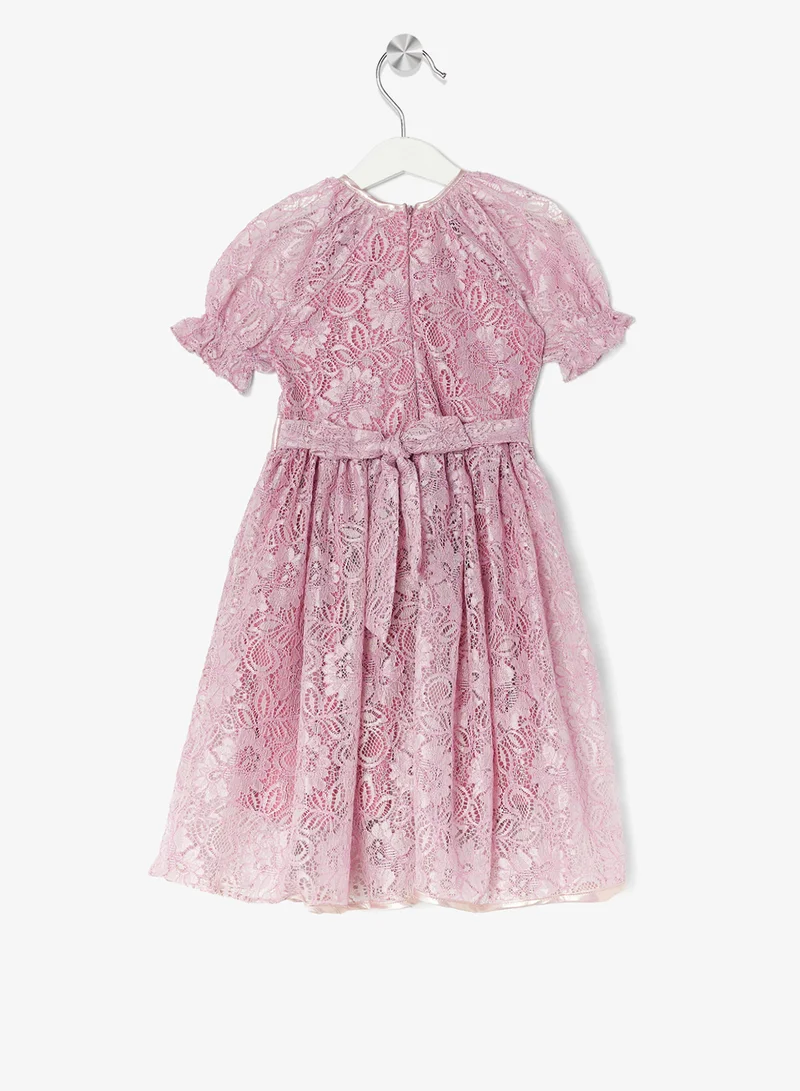 ليتل جولدن ابل فستان دانتيل مزهر