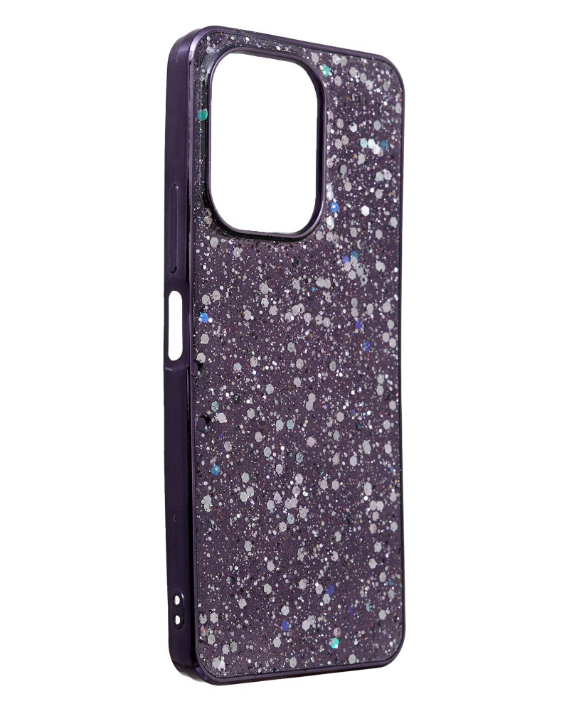 Glitter Plastic Mobile Phone Case With Cute Design for Xiaomi Redmi 13 - Purple - Image 2