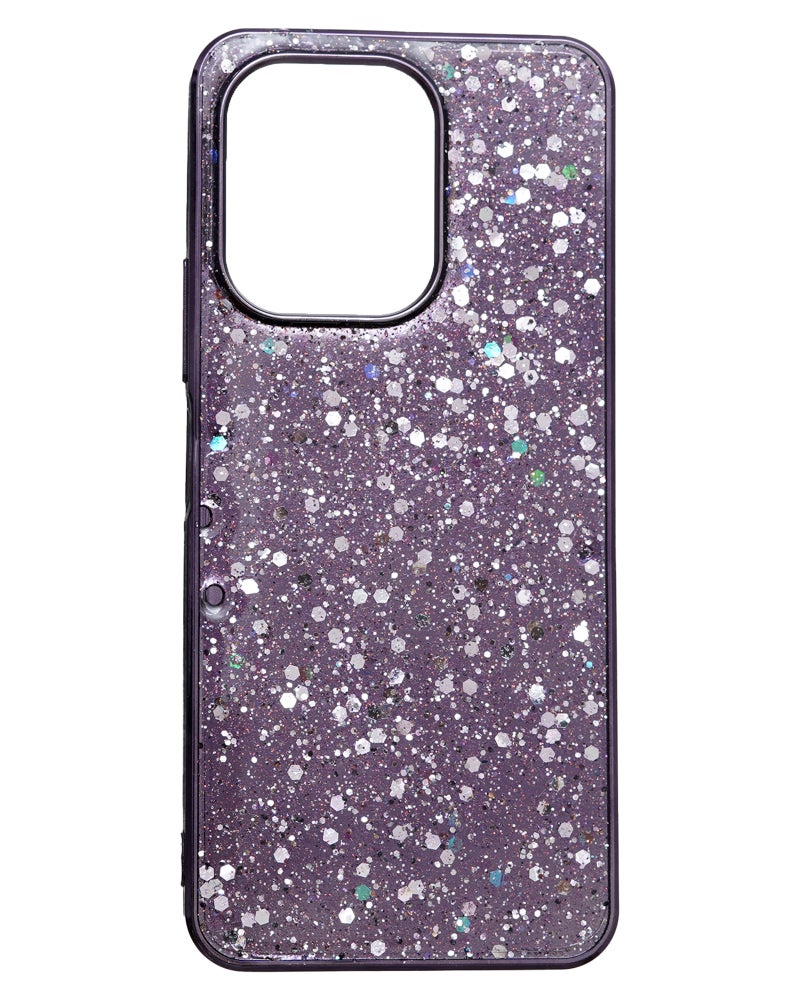 Glitter Plastic Mobile Phone Case With Cute Design for Xiaomi Redmi 13 - Purple - Image 1