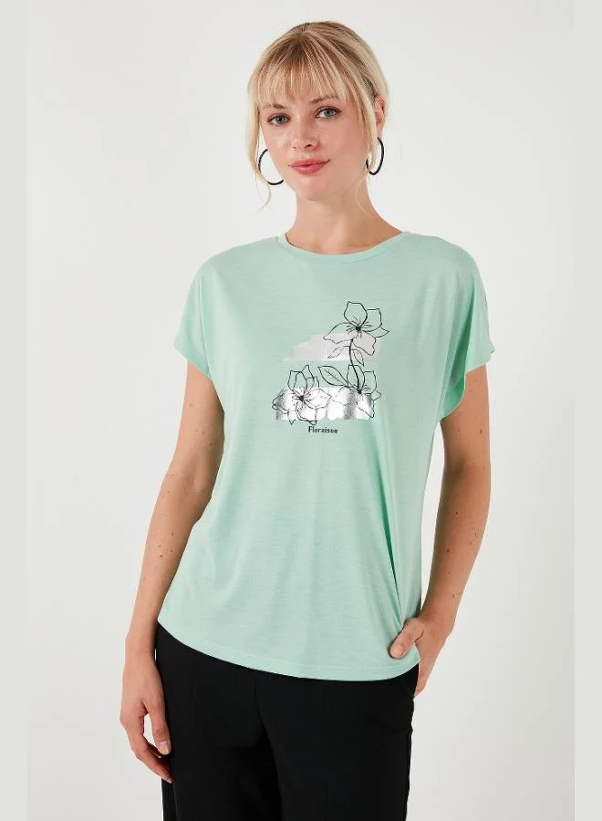 Lela Lela Printed Crew Neck Regular Fit T-Shirt Women's T-Shirt 6671005