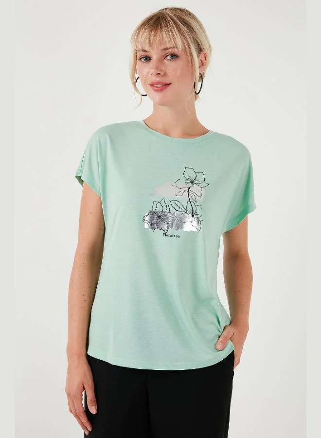 Lela Lela Printed Crew Neck Regular Fit T-Shirt Women's T-Shirt 6671005