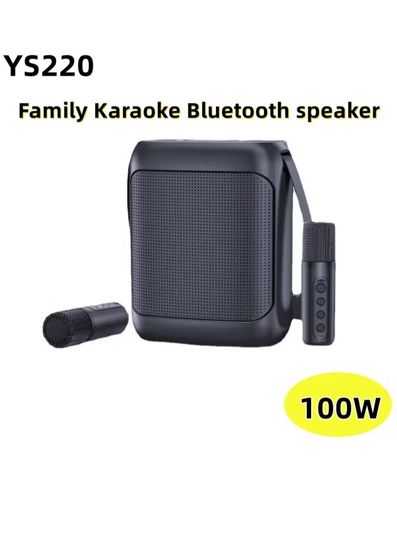 JAJEEK Outdoor Karaoke Speaker with Dual UHF Wireless Microphones – Big Strap Portable Speaker, Black, Powerful Sound, Perfect for Parties, Outdoor Events, Karaoke Sessions - Image 2