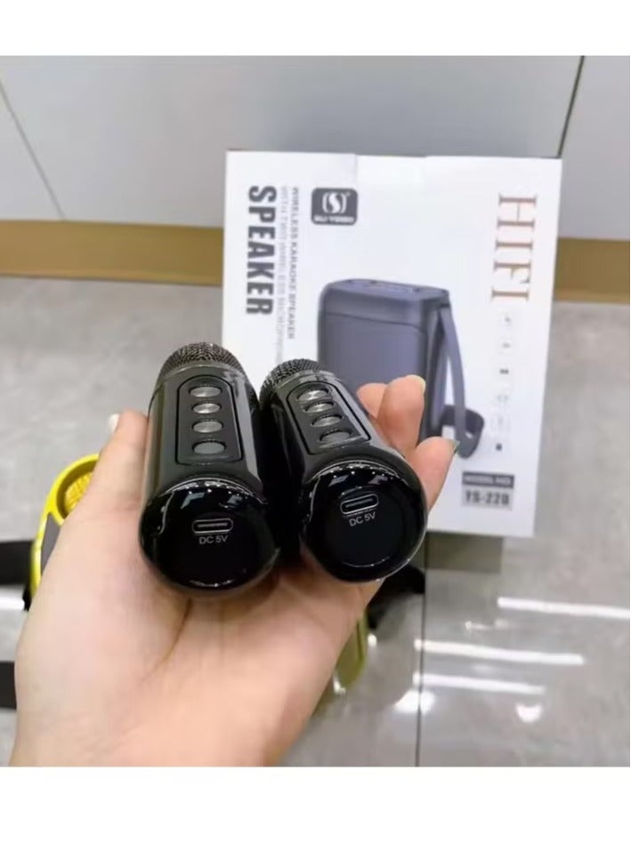 JAJEEK Outdoor Karaoke Speaker with Dual UHF Wireless Microphones – Big Strap Portable Speaker, Black, Powerful Sound, Perfect for Parties, Outdoor Events, Karaoke Sessions - Image 4