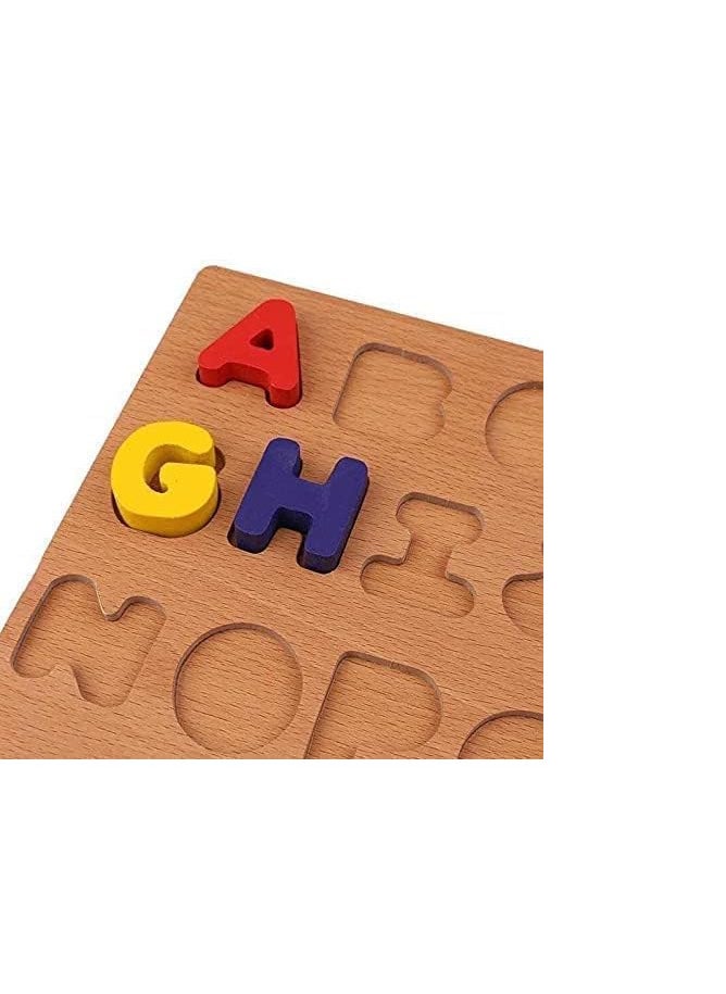 null - Generic ABC wooden Puzzle Letters Plates Education toys for kids by Play2Learn-multi size (Capital letters) - Image 1