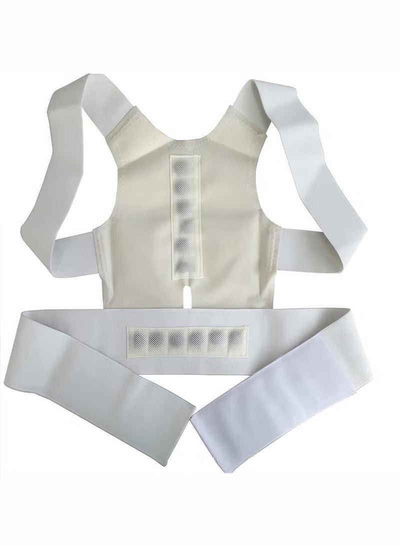 A ZONE Back Brace and Posture Corrector for Men and Women Back Posture Corrector Scoliosis and Humpback Corrector Support Poor Sitting Posture Corrector Adjustable Posture Trainer White - Image 3