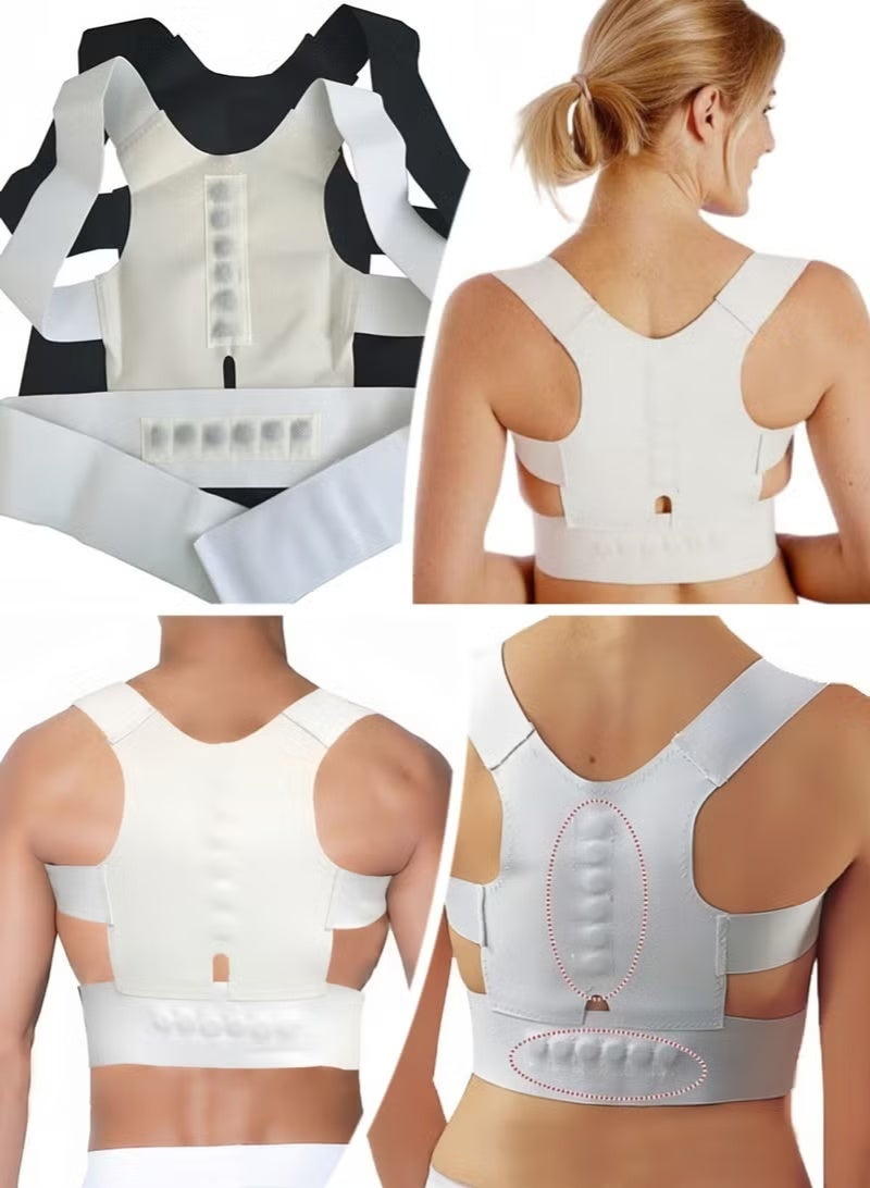 A ZONE Back Brace and Posture Corrector for Men and Women Back Posture Corrector Scoliosis and Humpback Corrector Support Poor Sitting Posture Corrector Adjustable Posture Trainer White - Image 5