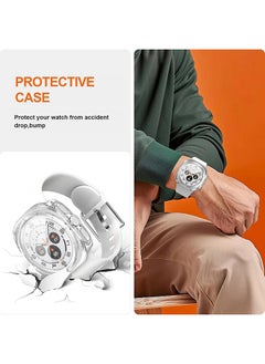 O Ozone Pack of 2 Compatible with Samsung Galaxy Watch Ultra Case 47mm, Hard Bumper Case with Built-in Tempered Glass HD Full Protective Cover for Galaxy Watch 7 Ultra Accessories for Men Women - Clear  - Image 4