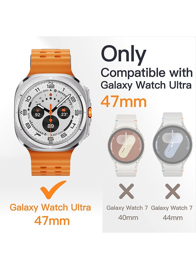 O Ozone Pack of 2 Compatible with Samsung Galaxy Watch Ultra Case 47mm, Hard Bumper Case with Built-in Tempered Glass HD Full Protective Cover for Galaxy Watch 7 Ultra Accessories for Men Women - Clear  - Image 2
