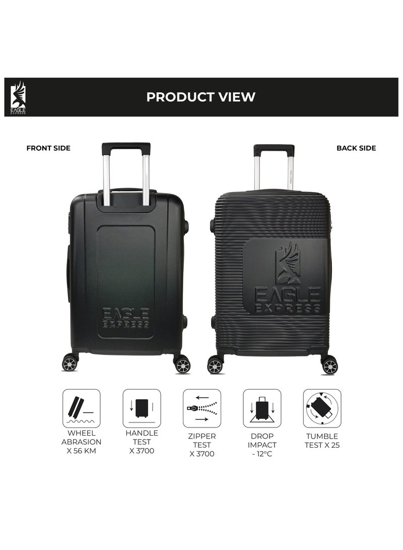 ايجل اكسبريس عربة EAGLE EXPRESS HORIZONE ABS الصلبة مقاس 20 و24 و28 بوصة، مجموعة من 3 قطع باللون الأسود - Image 3