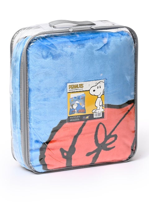 Peanuts Raschel Blanket – 100% Polyester – Ultra-Soft, Lightweight, And Durable – Blue