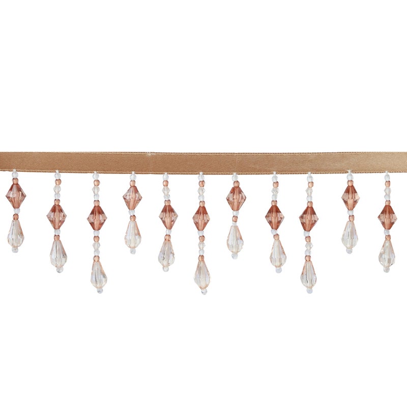 HedongHexi 5 Yards Beaded Fringe Trim - Decorative Teardrop Polyester Bead Tassel for Wedding, Bridal, DIY Sewing Crafts, Home Decor, Clothing Decoration - Image 1