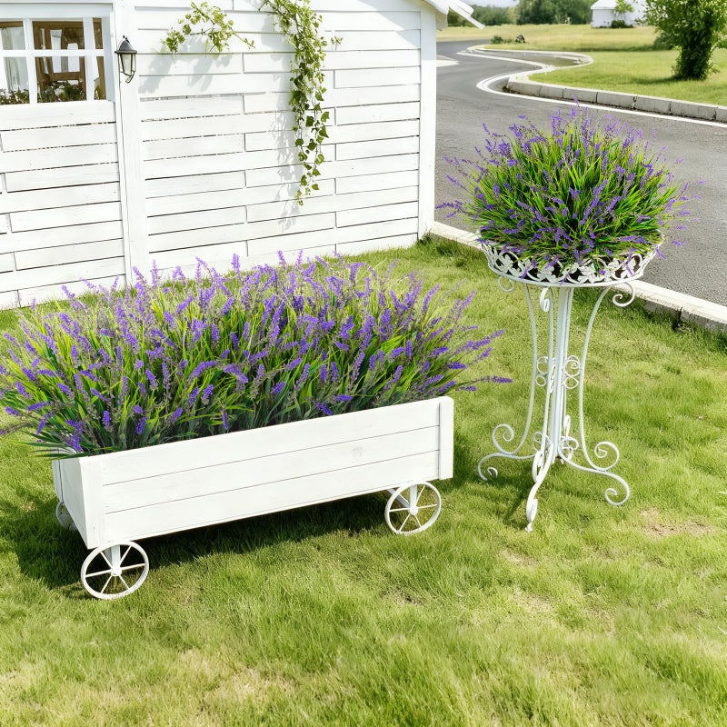 Ammyoo 24 Pcs Artificial Faux Plants for Outdoor Spring Decoration, Fake Monkey Grass for Garden Porch Balcony Planters, Fake Greenery Shrubs UV Resistant No Fade Plants Bush for Pathway(Purple) - Image 2