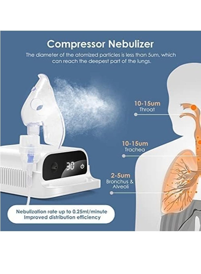 AMCARE Digital Nebulizer with Smart Digital Display Precise and Safe Respiratory Therapy in Your Home for Adults and Kids Low-Noise, Air Compression Nebulizer - Digital Technology for Respiratory Care - Image 2
