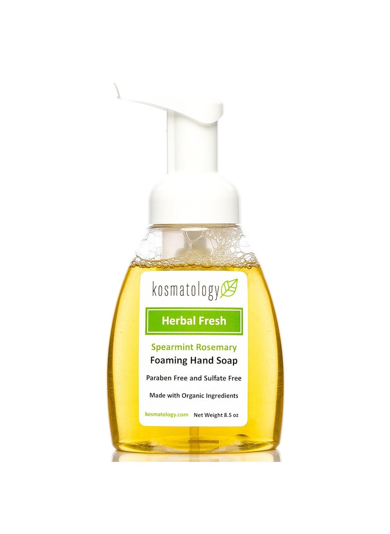 kosmatology - kosmatology Herbal Fresh SpearmintRosemary Organic Foaming Hand Soap  Moisturizing Hand Wash  Clean Ingredients Infused with Essential Oils  85 fl oz - Image 1