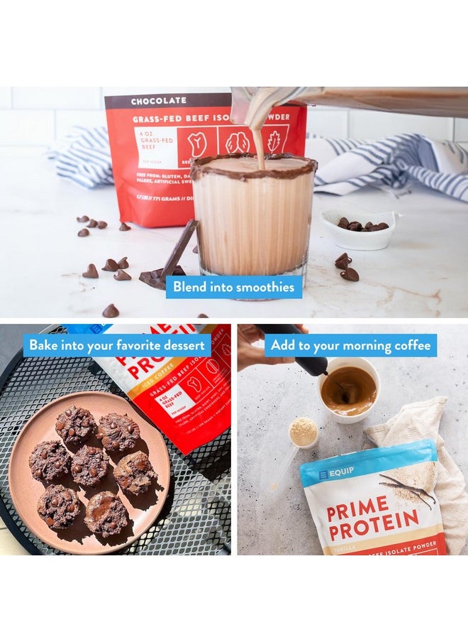 Equip Equip Foods Prime Protein Powder | Clean, Grass Fed Beef Protein Isolate | Carnivore Protein Powder | Paleo, Keto Friendly | Gluten, Dairy Free | Helps Build & Repair Tissue | 30 Servings, Chocolate  - Image 4