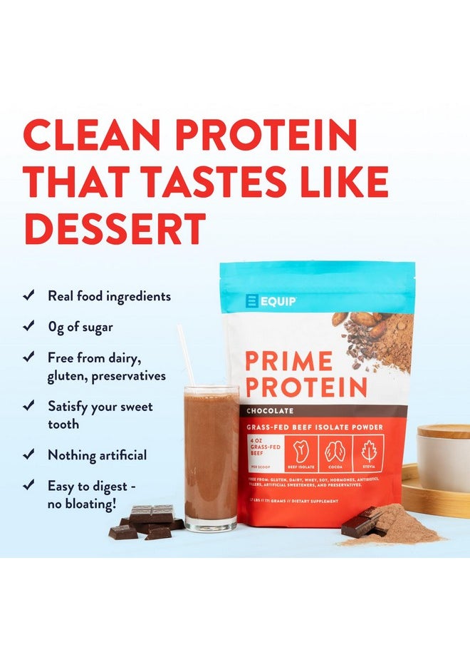 Equip Equip Foods Prime Protein Powder | Clean, Grass Fed Beef Protein Isolate | Carnivore Protein Powder | Paleo, Keto Friendly | Gluten, Dairy Free | Helps Build & Repair Tissue | 30 Servings, Chocolate  - Image 3