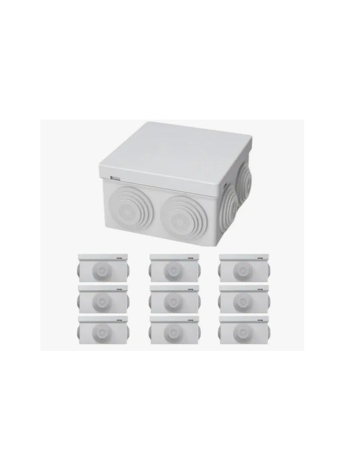 Bamboo Junction Box, 10 Pack IP65 Waterproof Dustproof Outdoors Boxes, ABS Plastic Cable Protect Enclosure, Electronic Junction Box for Indoor Outdoor Electronics Cable