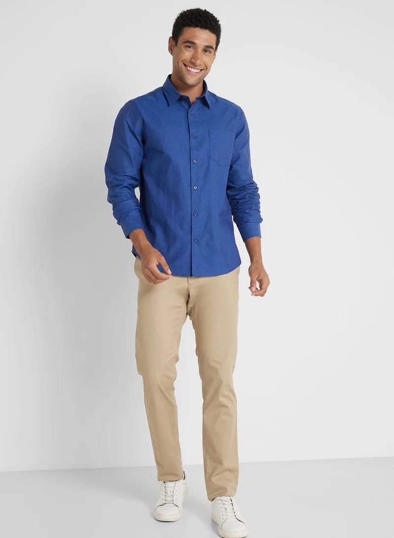 Robert Wood Long Sleeve Oxford Shirt