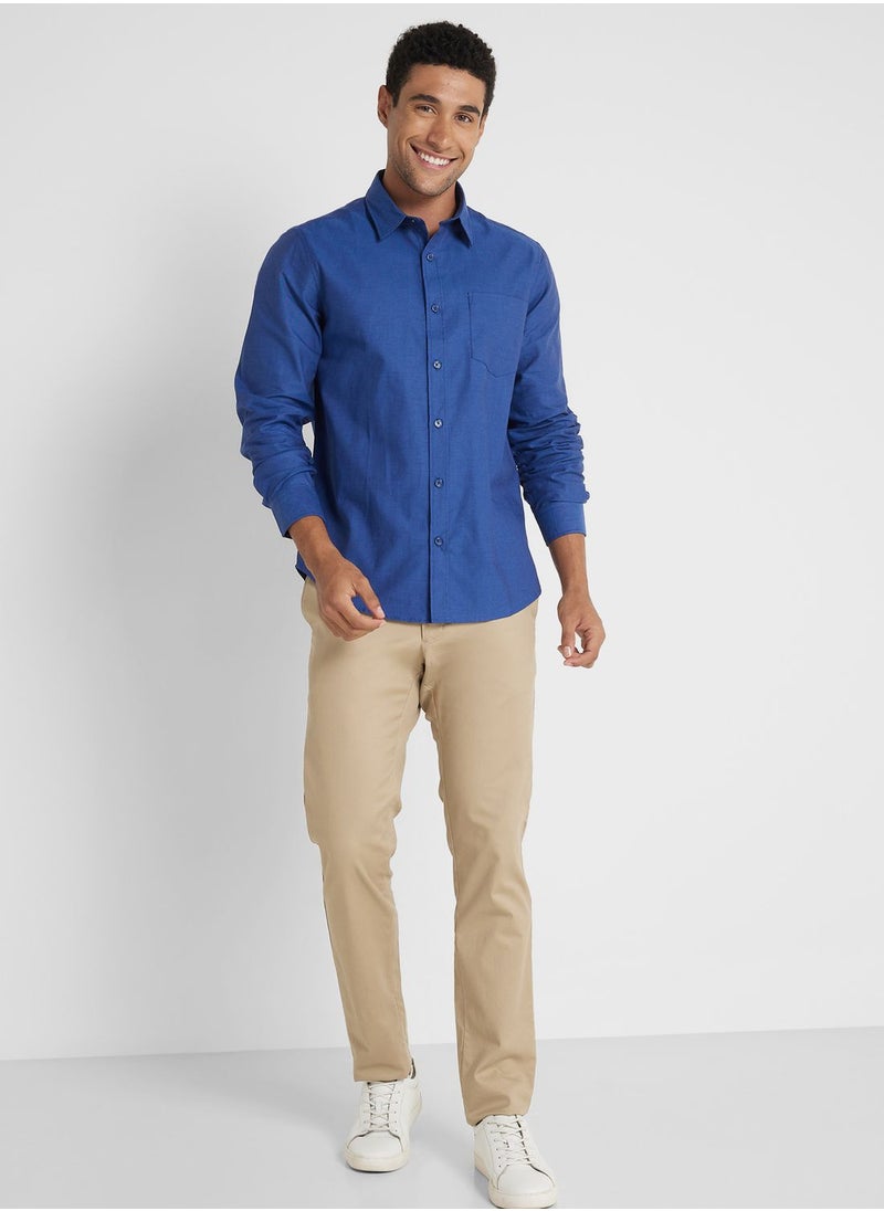 Robert Wood - Long Sleeve Oxford Shirt - Image 1