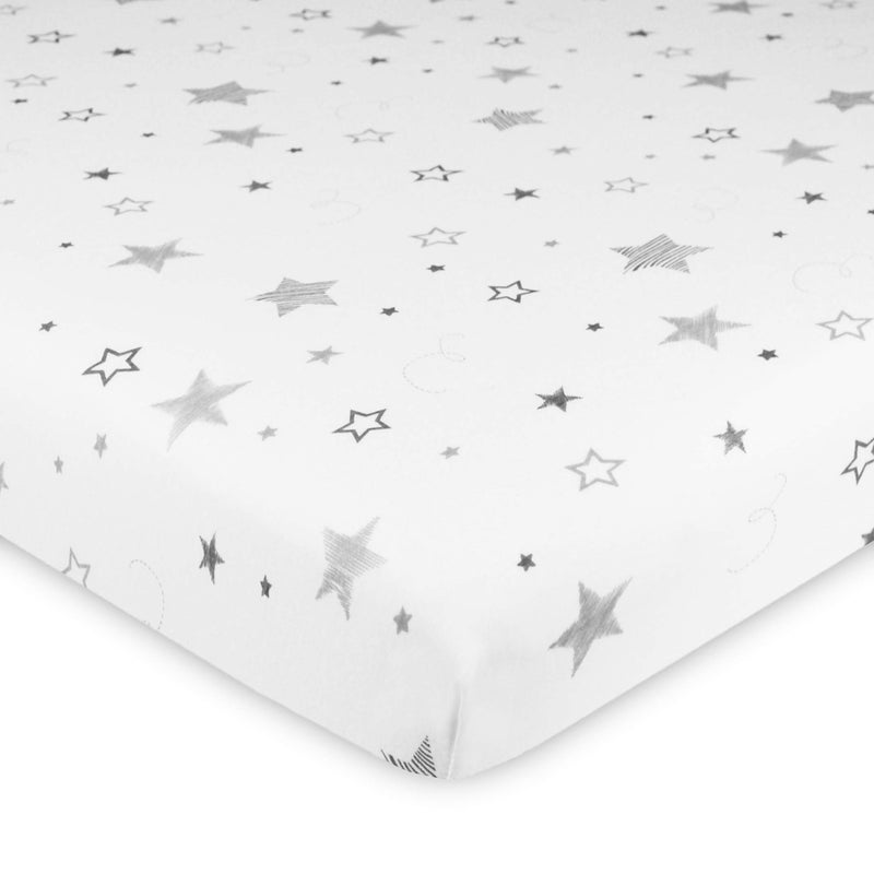 TL Care TL Care 100 Natural Cotton Fitted Mini Crib Sheet 38 x 24 Soft Breathable Small Nesting Portable Crib Sheet Fits Pack N Play Mattresses Super Stars for Boys Girls