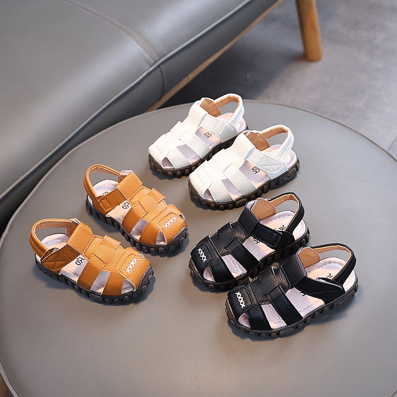 Boys Sandals 2025 Summer Casual Shoes Korean Style Beach Shoes Toe Anti-Kick Shoes Baby Soft Sole Toddler Shoes - Image 2