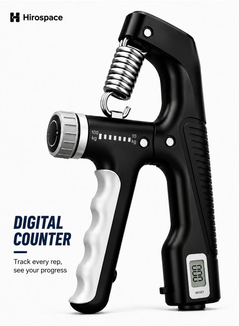 Hirospace Smart Hand Grip Strengthener with Digital Counter, 10-100KG Adjustable Resistance Forearm Trainer, Hand Gripper for Grip Strength Training, Rock Climbing & Daily Fitness Workout for Men Women - Image 1