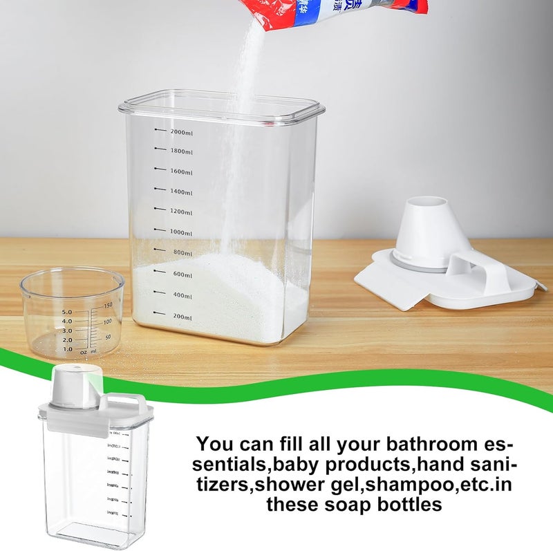 Airtight Detergent Dispenser with Measuring Cup, Storage Box for Washing Powder, Food Container, 2300 ml - Image 5