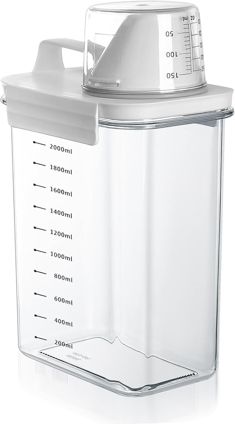 Airtight Detergent Dispenser with Measuring Cup, Storage Box for Washing Powder, Food Container, 2300 ml - Image 1