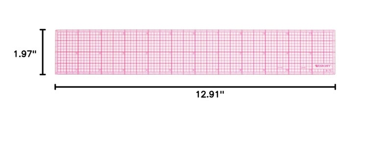 Westcott B70 8ths Graph Beveled Ruler 12 in - Image 3
