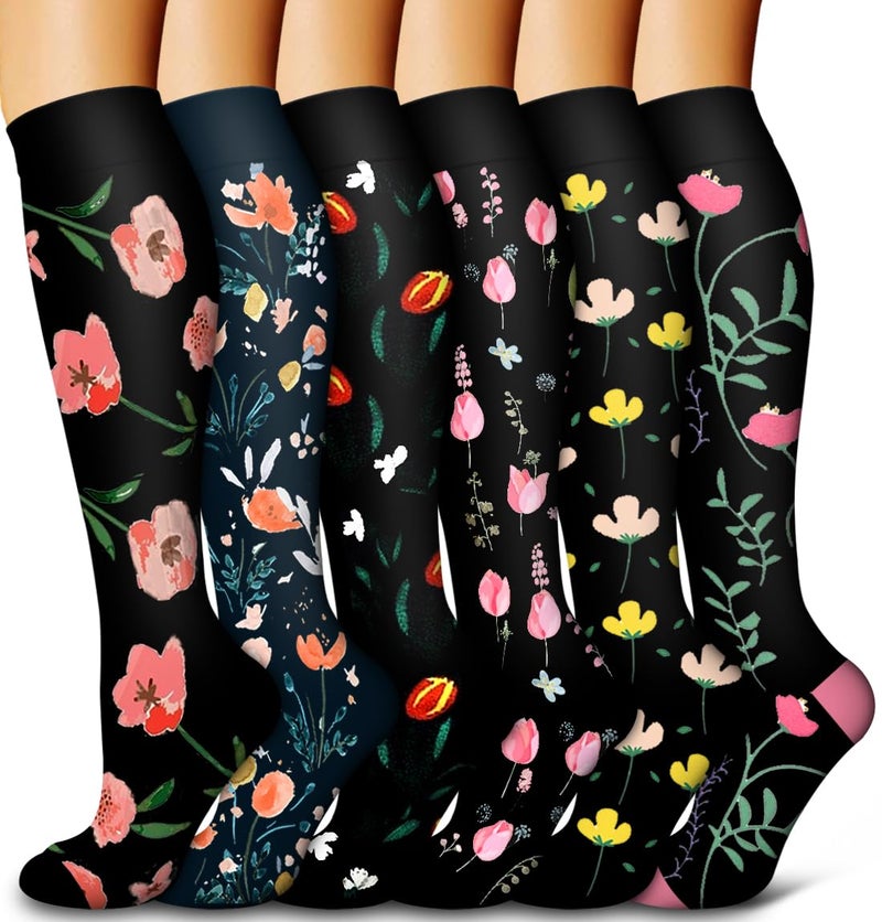 Bluemaple 6 Pack Copper Compression Socks for Women and Men Circulation-Best Support for Medical, Running,Nursing,Athletic - Image 1