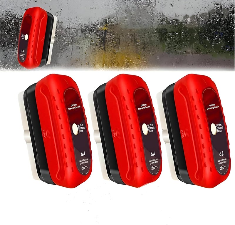 Car window cleaner sponge-a sponge specially designed to remove oily layers from car glass, enhances clarity and efficiently maintains water-repellent coating (3pcs)