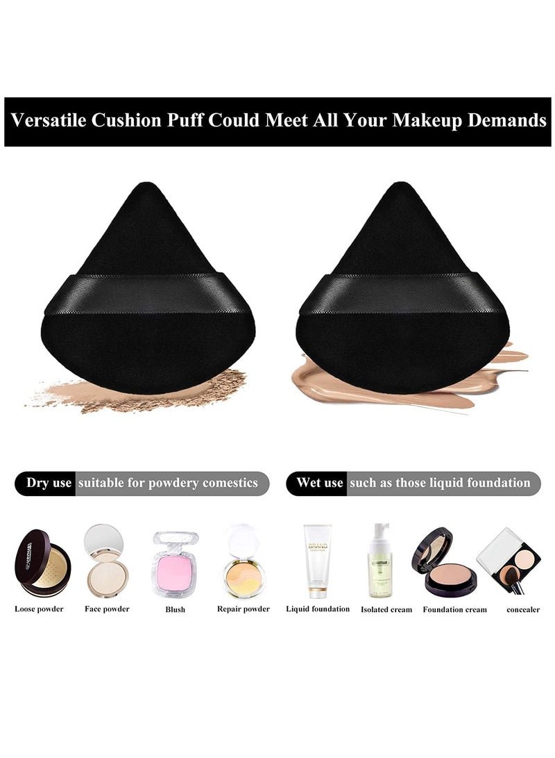 SOLARAE Pure Powder Puff, Face Triangle Soft Makeup Powder Puff, for Loose Powder Mineral Powder Body Powder Makeup Tool with Strap - Image 2