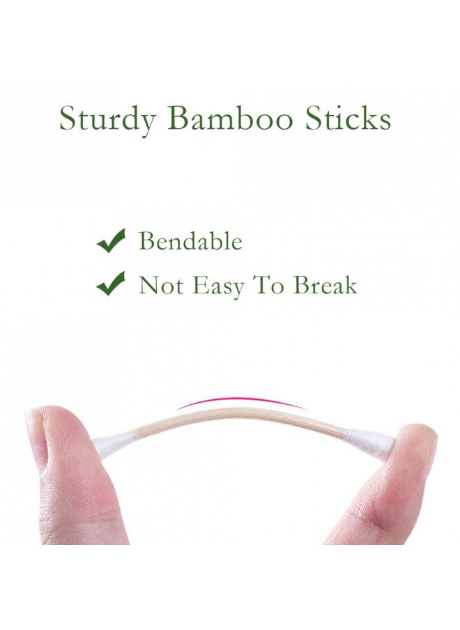 eyxformula Bamboo Cotton Swabs 400 Count - Vegan Cotton Buds - Natural Wooden Ear Sticks With Double Tipped - Organic Cotton Swabs For Ear Wax Removal  - Image 4