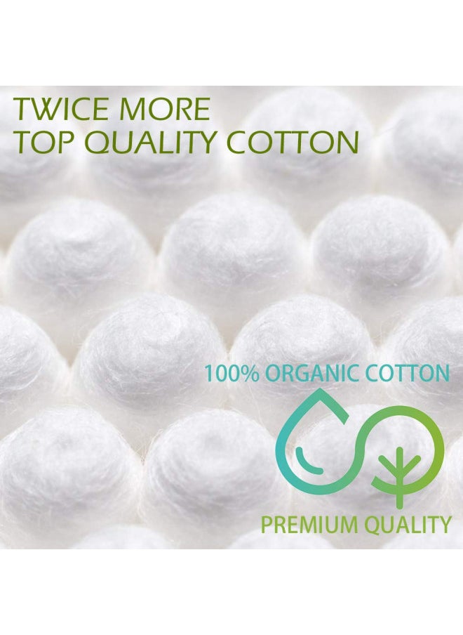 eyxformula Bamboo Cotton Swabs 400 Count - Vegan Cotton Buds - Natural Wooden Ear Sticks With Double Tipped - Organic Cotton Swabs For Ear Wax Removal  - Image 3