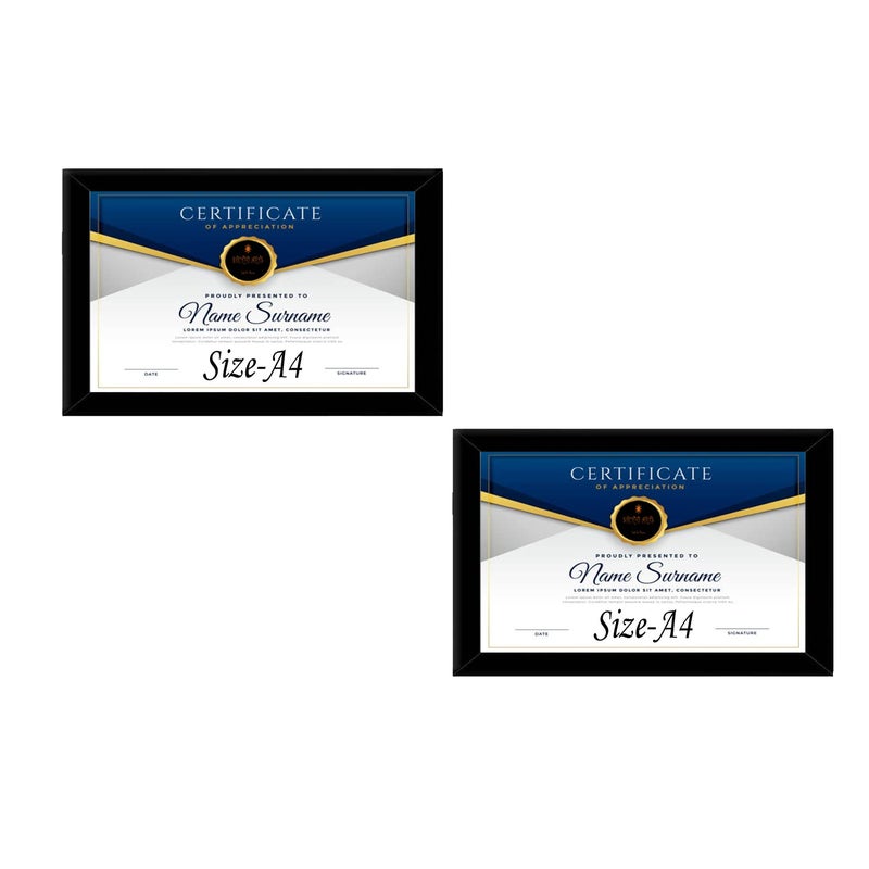 Stuthi Arts Photo Frame A4 Size For Wall Black Picture Frame For Home and Office Decoration (Black-A4-2 Frame) (Black) (Black)Rectangular, wood - Image 5