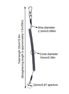 Excefore 6PCS Fishing Lanyard, Keychain Stretchy Retractable Coiled Lanyard Multifunctional For Pliers, Boating, Keys, Hiking Climbing Cycling Fishing  - Image 2