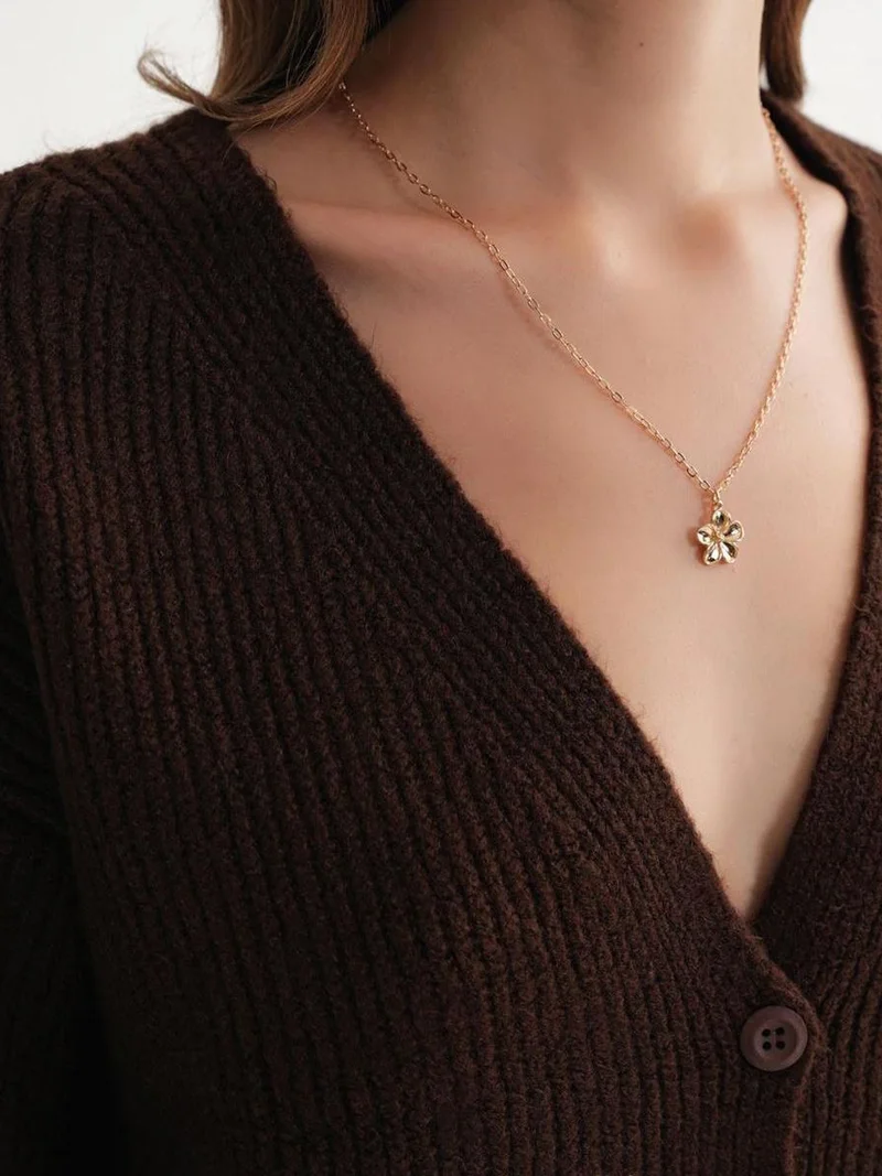 MixRay Coffee Brown Mixray Textured V-Neck Button Cardigan for Women | Best Price UAE