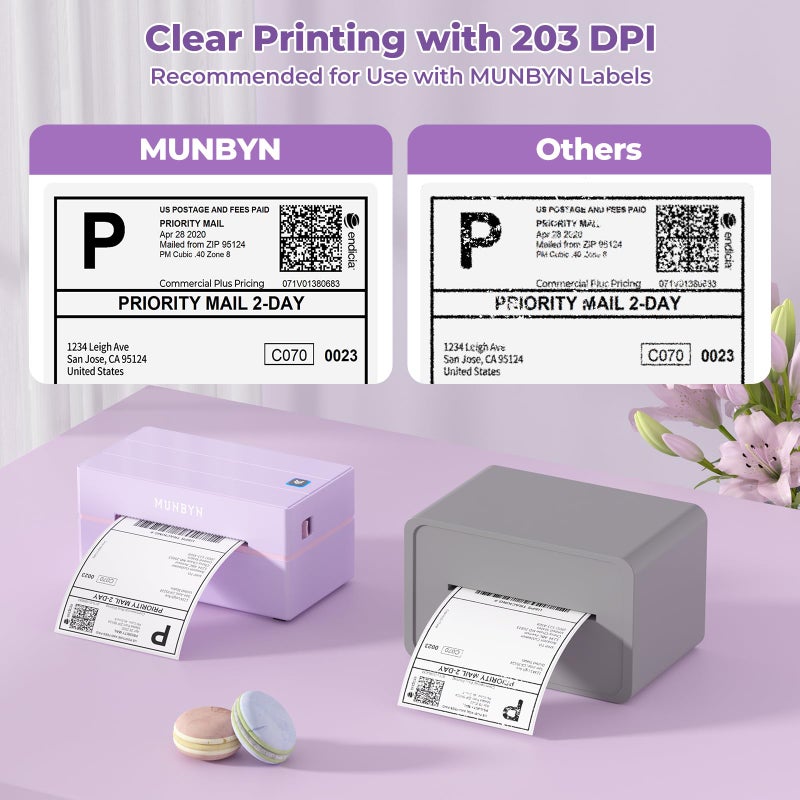 MUNBYN Bluetooth Thermal Label Printer, 130B Wireless 4x6 Shipping Label Printer for Shipping Packages Small Business Office or Home, Compatible with iPhone Android iPad Windows macOS Chrome Etsy eBay - Image 2