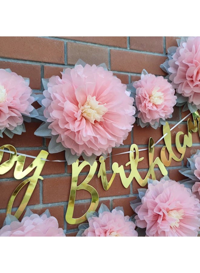 Mybbshower Paper Flower Decorations for Wall Backdrop Girld Nursery Wall Decor Wedding Bridal Shower Rooms Pink Grey Sizes 11" 9" 7" Pack of9 - Image 5