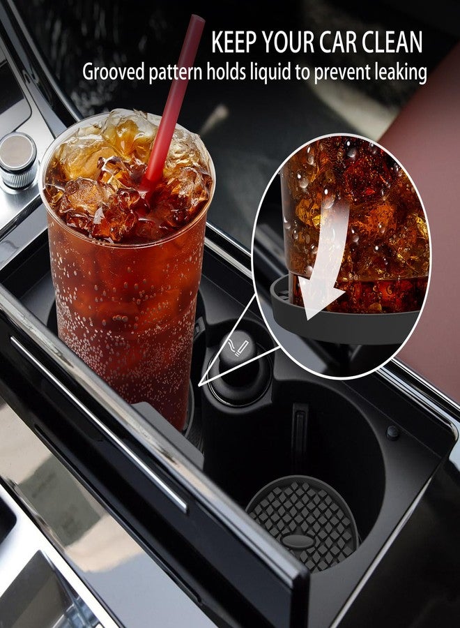 ME.FAN Car Cup Coasters [4 Pack] Silicone Car Coasters/Cup Mats for Cup - Universal Car Cup Holder Insert Coasters, Non-Slip Recessed Car Interior Accessories Black, MF-CC-GW-4Pack-BK - Image 2