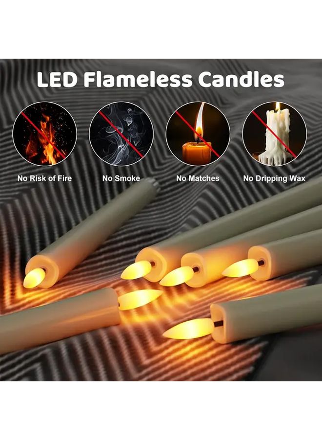 6 Beige Flameless LED Candles Battery Powered Flickering for Home Holiday Decor - Image 4