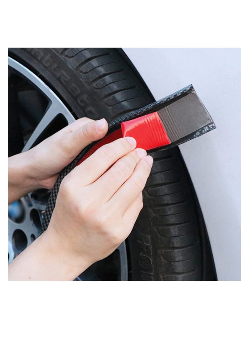 SYOSI Car Fender Flare Edge Trim 1.5M Rubber Seal PVC Strip Self Adhesive Wheel Eyebrow Sticker Arch Lips Protector Carbon Fiber  - Image 4